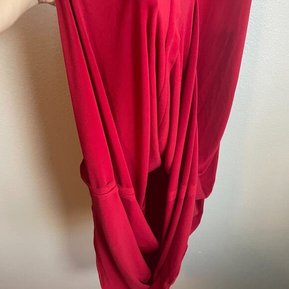VTG Niki Livas Red Dress Sz 14 Maxi Fairy Whimsygoth Stretch 2000s Vampire Prom - Picture 8 of 8